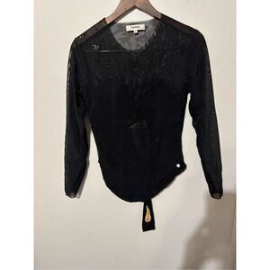 NWOT Popilush Women's Size XL Black Long Sleeve One Piece Bodysuit Shapewear